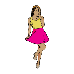 Pink skirt lady