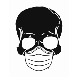 Skull with face covering