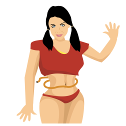Woman measuring her weight