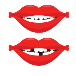 Red lips and teeth