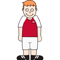 Soccer player wearing jersey of Denmark 2021