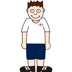 Soccer player wearing English national jersey