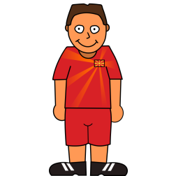Soccer player wearing a jersey of Northern Macedonia 2021