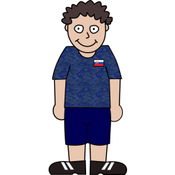 Soccer player wearing jersey of Slovakia 2021