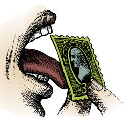 Stamp licking
