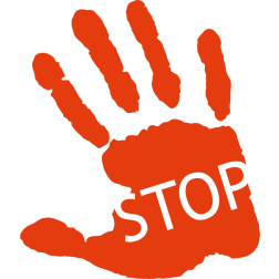 Stop Sign Hand Print Silhouette