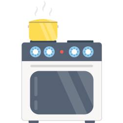 Stove with a pot