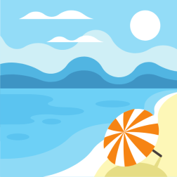 Sun umbrella on the beach