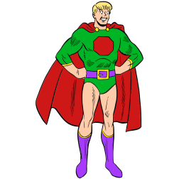 young man dressed as a superhero