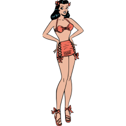 Retro swimsuit model