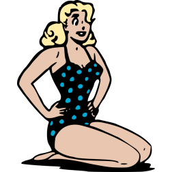 Swimsuit pin-up pose