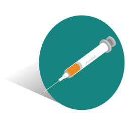 Syringe in a circle