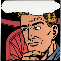 Thoughtful Man Comics Illustration