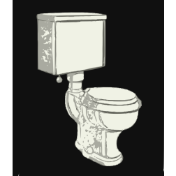 Toilet on black background