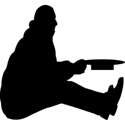 Silhouette of a beggar
