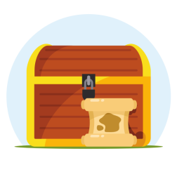 Treasure chest and a map
