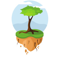 Floating island and a tree