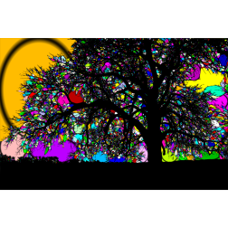 Trees with colorful background