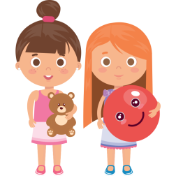 Two Little Girls With Toys