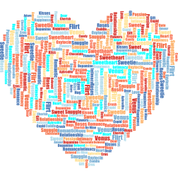 Valentine heart typography