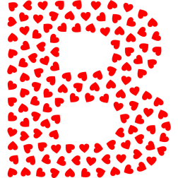 Valentine Hearts Alphabet Font B