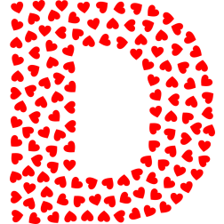 Valentine Hearts Alphabet Font D