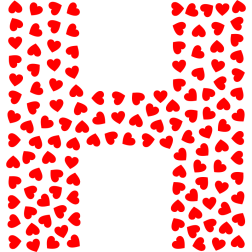 Valentine Alphabet Font H