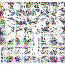 Vintage bird in a tree mosaic