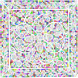 Vintage Floral Mosaic Colorful No Background