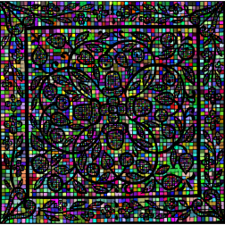 Vintage Floral Flourish Mosaic Colorful Art