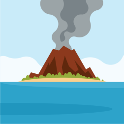 Erupting volcano