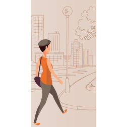 Walking in town