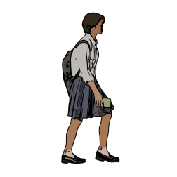 Walking school girl
