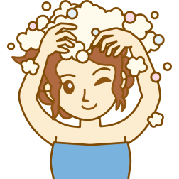 Woman washing hair