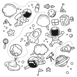 Space theme collage