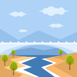 White bridge over the river
