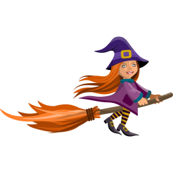 Witch flying on a broom