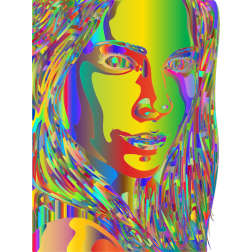 Woman Portrait Polyprismatic Pattern