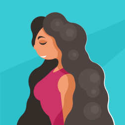 Woman with long black hair