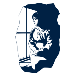 Woman outlined in a window