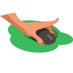 Hand with a computer mouse