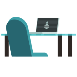 Office desk and a chair