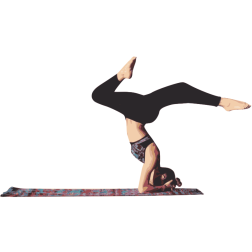 Yoga lady and mat