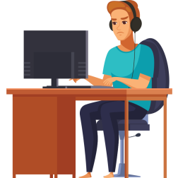 Boy in front of a computer