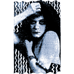 Woman face in blue