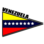 Venezuelan flag triangular sticker vector image