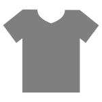 Blank grey t-shirt outline vector clip art