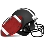Helmet and ball for American football vector clip art