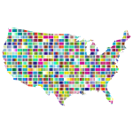 United States Map Grid Design Prismatic 2