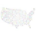 United States Map Grid Design II Prismatic